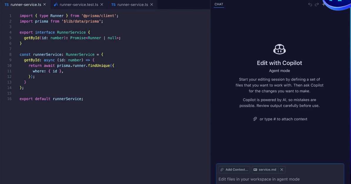 interface of GitHub Copilot