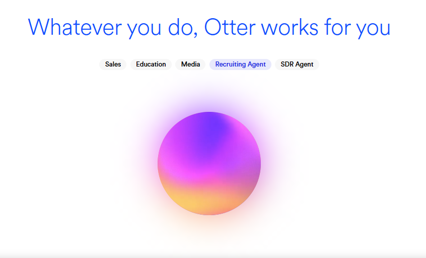 Interface of Otter ai