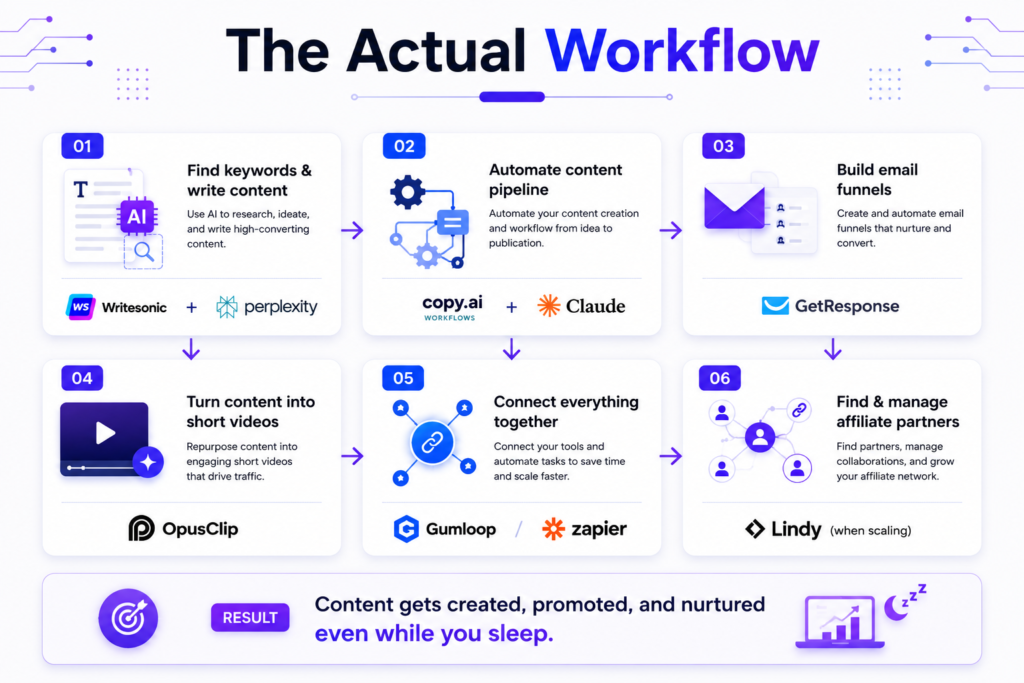 workflow of best ai tools for marketing 