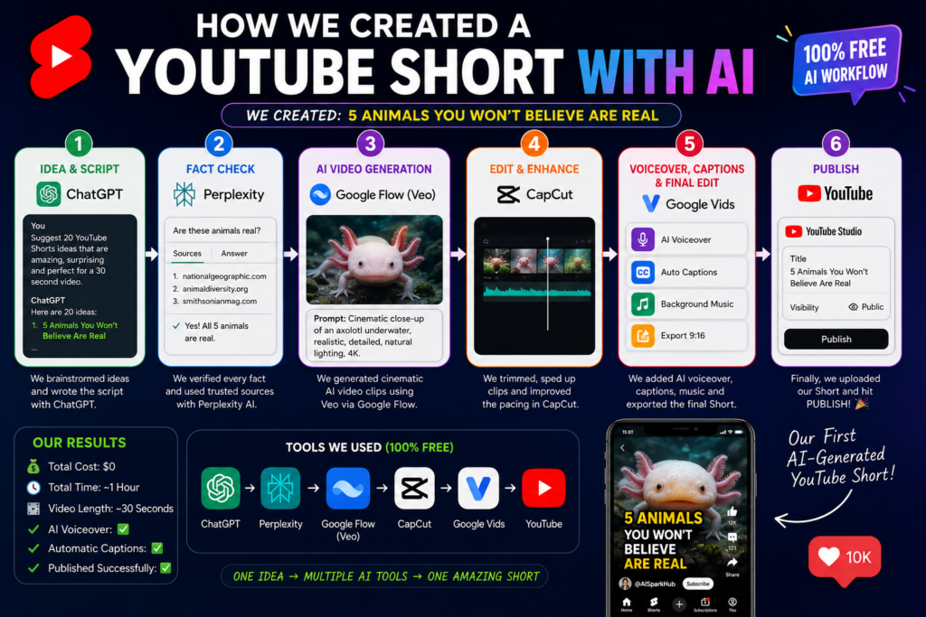 the tools we used to create a youtube short.