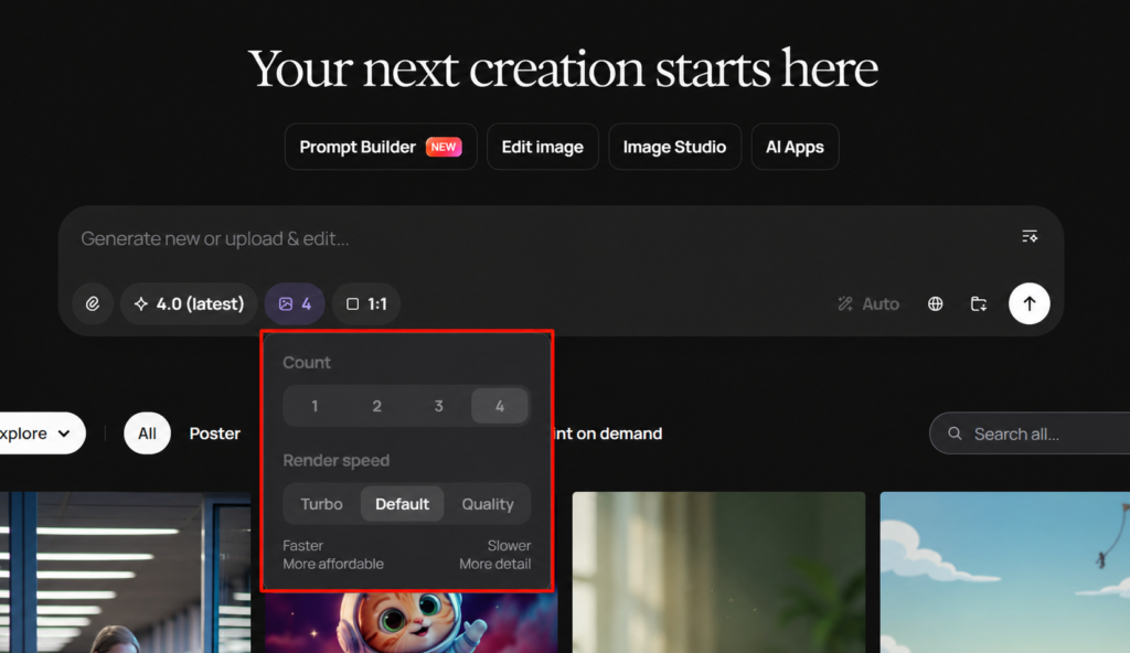 interface of ideogram