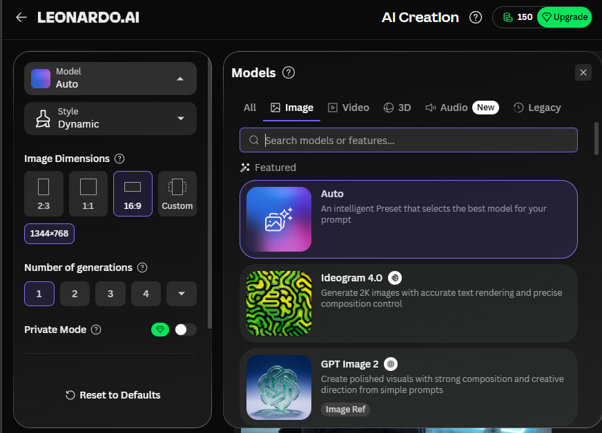 interface of leonardo