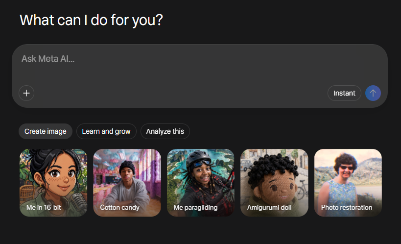 interface of meta ai