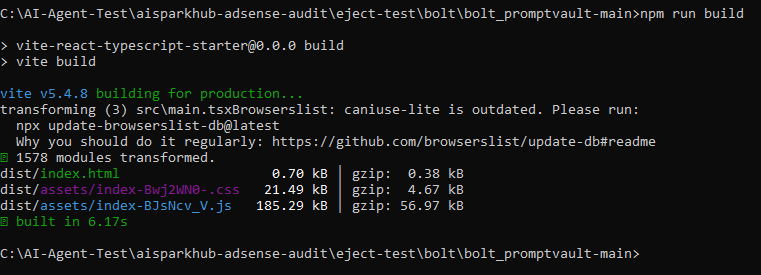 Bolt.new Local Terminal Build